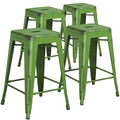 Distressed Green Metal Counter Height Stool G79093