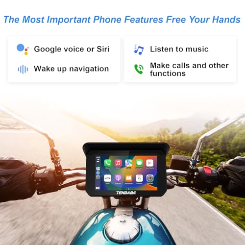 5" Waterproof Motorcycle GPS Navigation with Wireless Apple CarPlay & Android Auto H9142