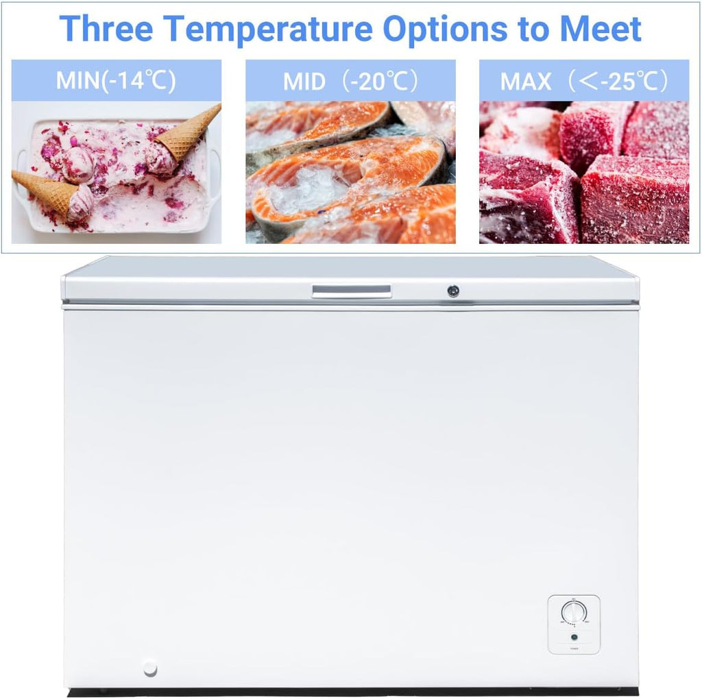 White 10 Cu. Ft. Chest Freezer with Lock and Adjustable Thermostat H521351