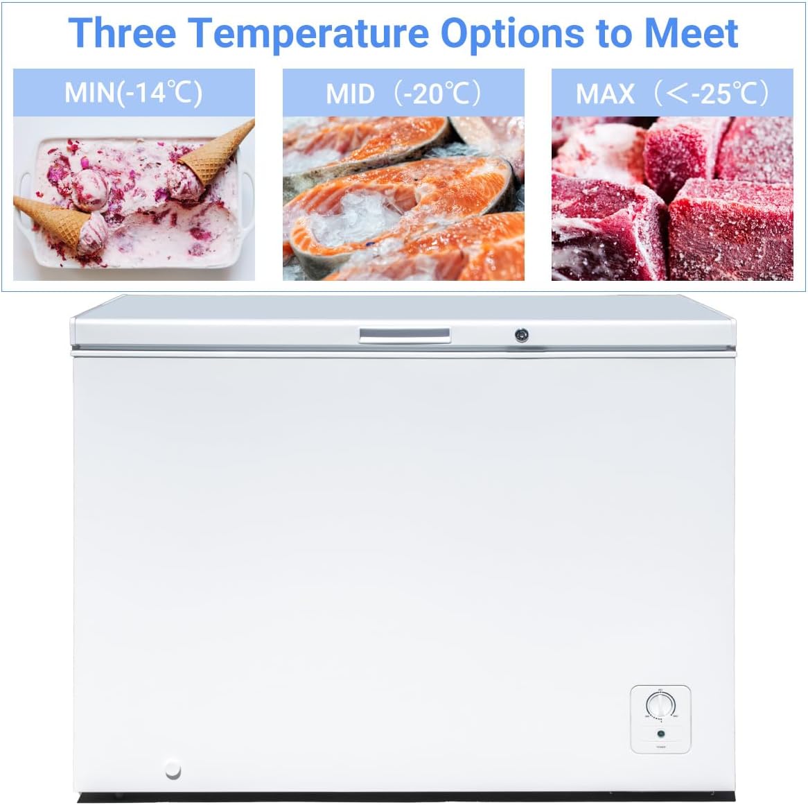 White 10 Cu. Ft. Chest Freezer with Lock and Adjustable Thermostat H521351