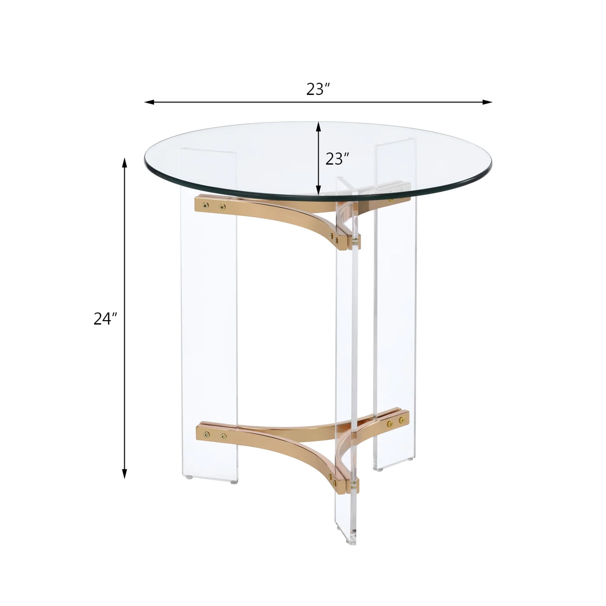 Round Tempered Glass Top End Table C9073