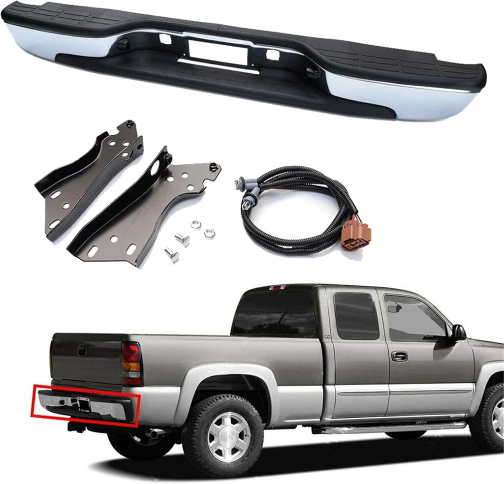 Chrome Rear Step Bumper for GMC Sierra Chevrolet Silverado 1999-2007 R3676