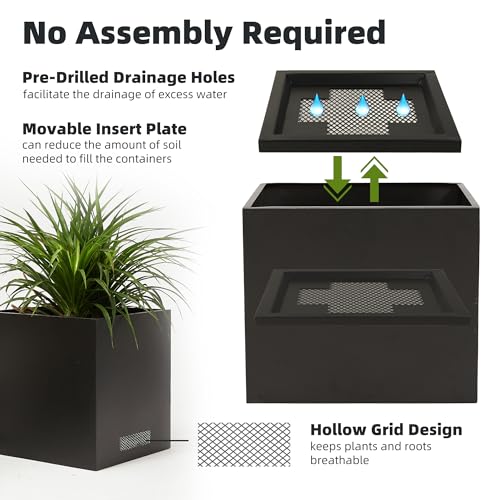 Bronze Square Steel Planter Box F467
