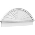 74x22W x 25-3/8x22H x 2-3/4x22P Segment Arch Sunburst PVC Combination Pedim C6765