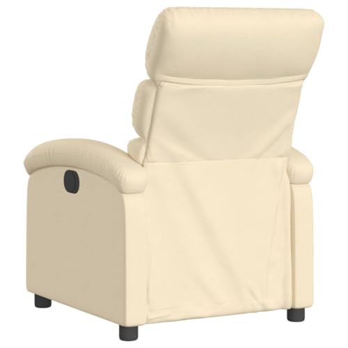 Cream Fabric Recliner Chair with Manual Adjustment L51858