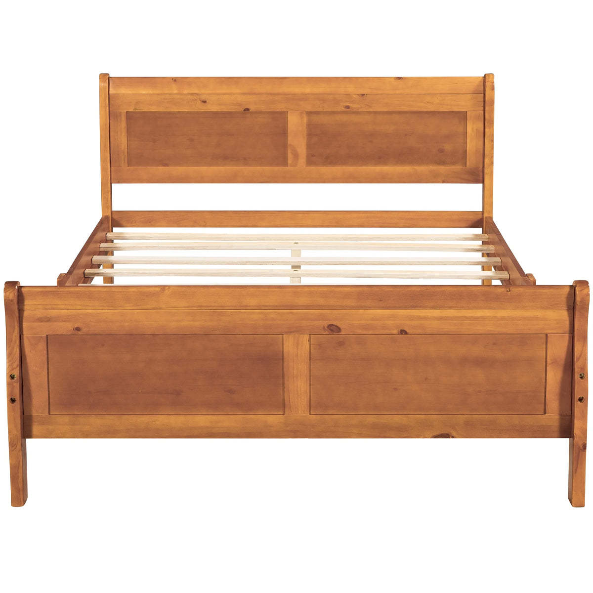 Oak Full Platform Bed Frame with Headboard and Footboard O687