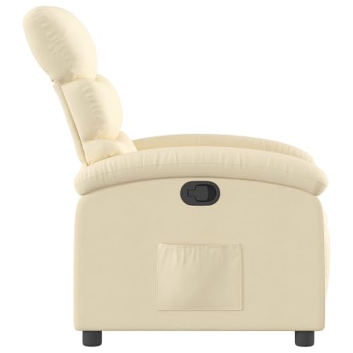 Cream Fabric Recliner Chair with Manual Adjustment L51858