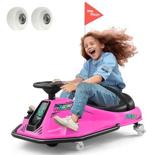 Pink 24V Electric Drifting Go Kart with 2 Replacement Universal Wheels J7425