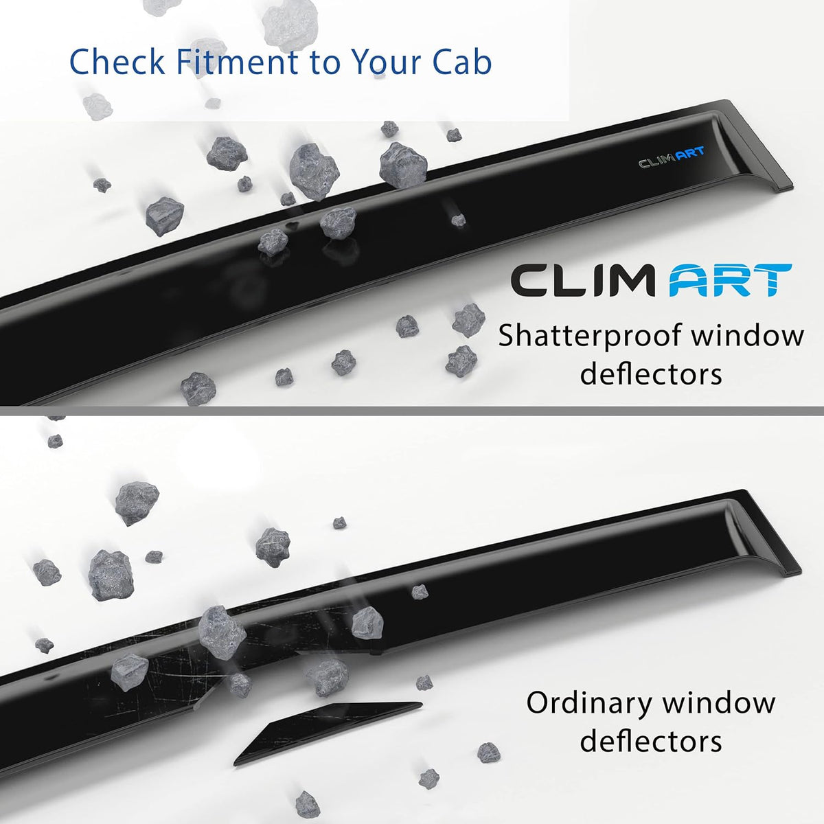 Rain Guards for Chevrolet Silverado GMC Sierra 2500HD Crew Cab, Tape-on Window Deflectors, 4pcs Q57796
