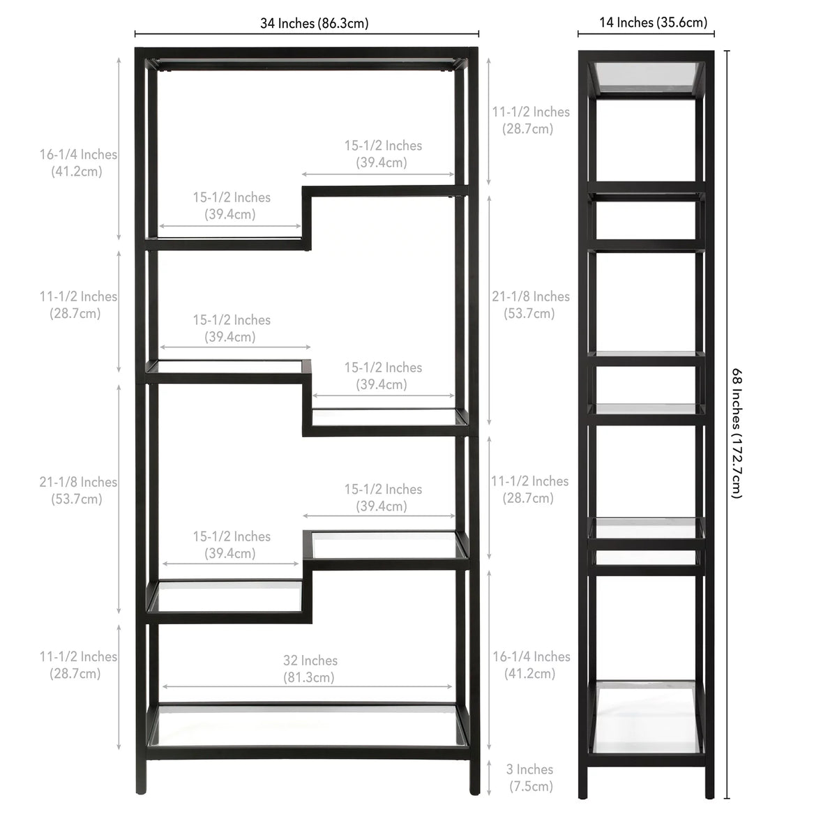 Metal 4-Tier Bookcase N8322