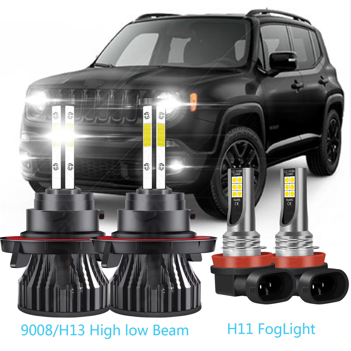 White LED Headlights Combo Bulbs R359