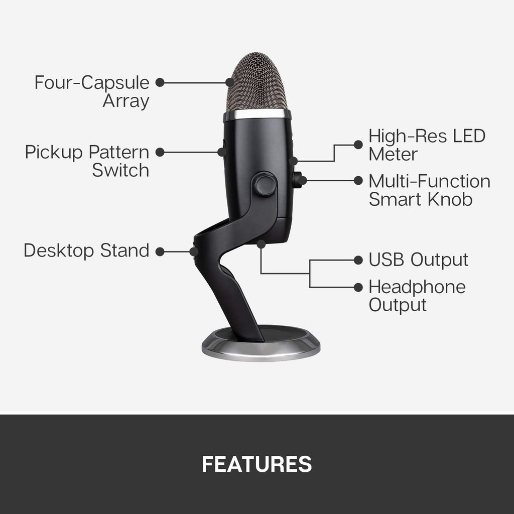 Condenser USB Microphone with LED Lighting V197