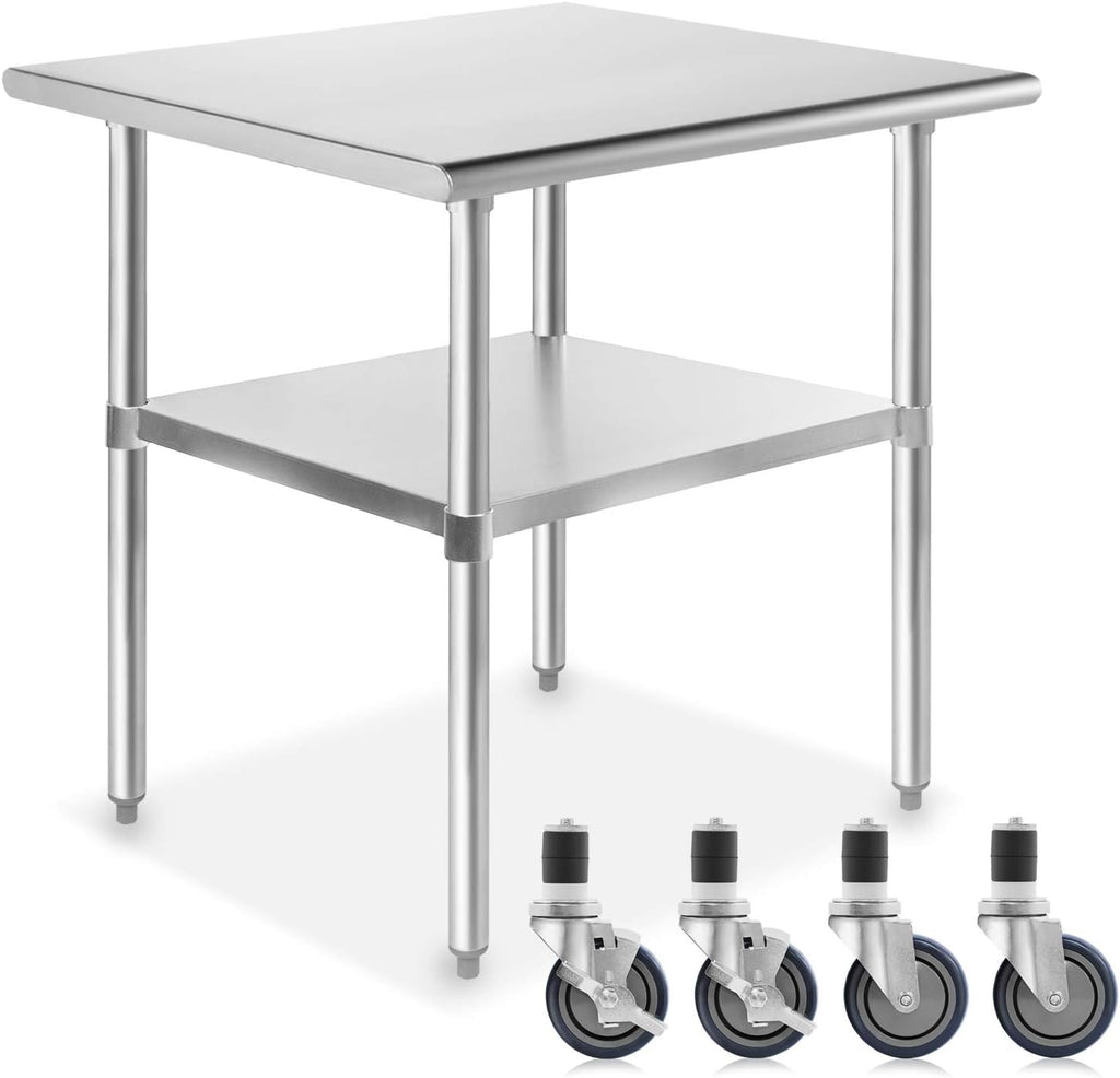 Stainless Steel Commercial Work Table with 4 Casters Q363