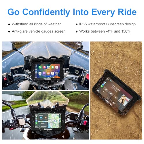 5" Waterproof Motorcycle GPS Navigation with Wireless Apple CarPlay & Android Auto H9142