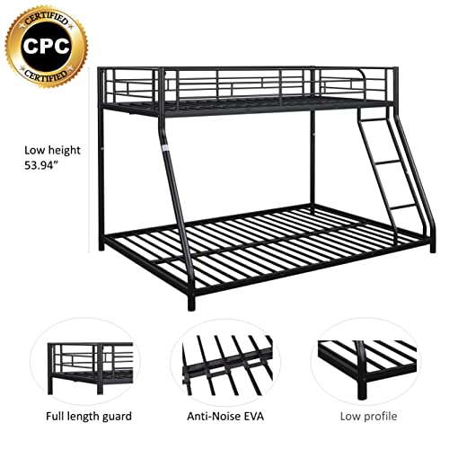 Metal Twin Over Full Bunk Bed with Trundle and Two-Side Ladders M688040