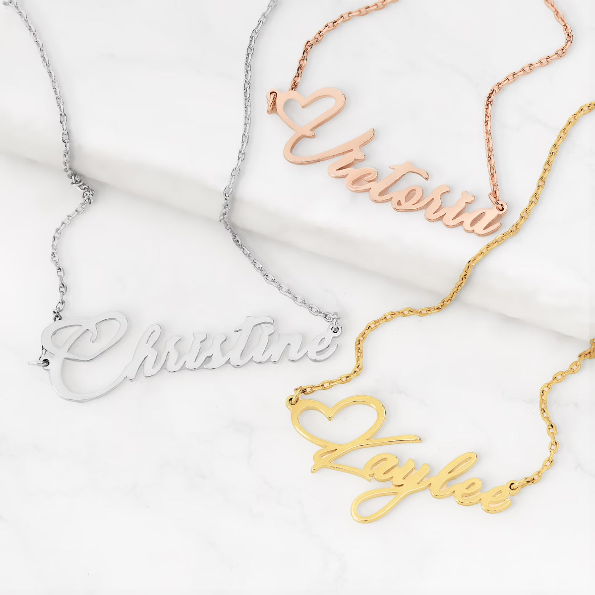 Sterling Silver Handwritten Script Name Necklace P2662
