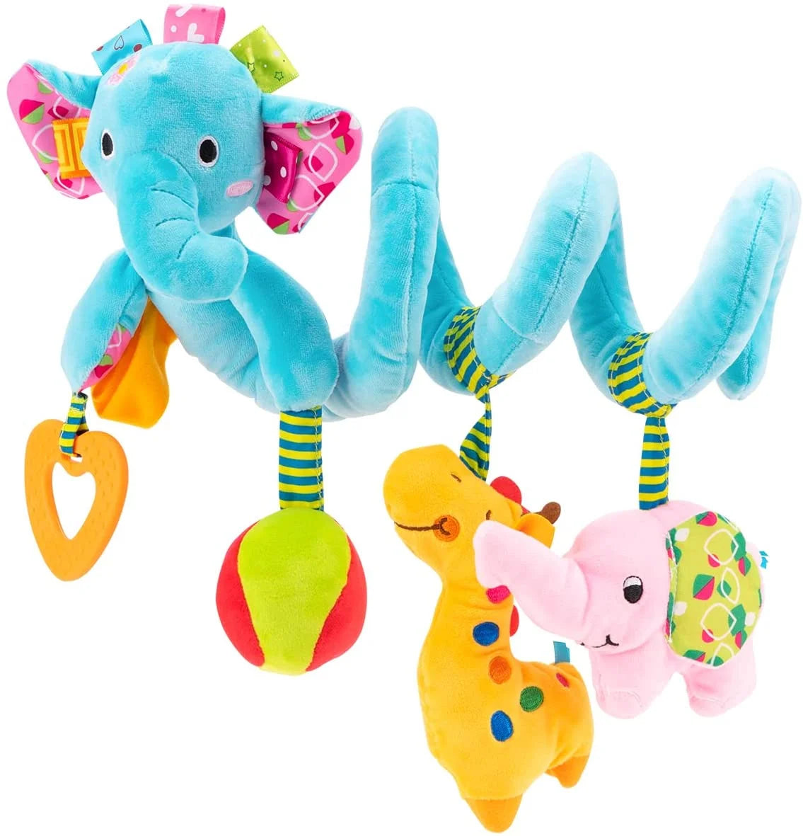 Blue Elephant Hanging Plush Rattle Crib Toy K44269