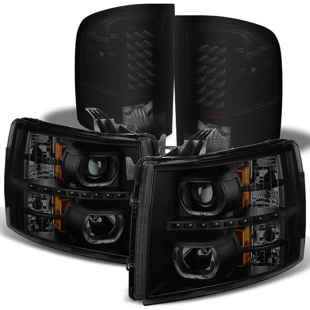 Black Smoked LED Projector Headlights and Tail Light G408860
