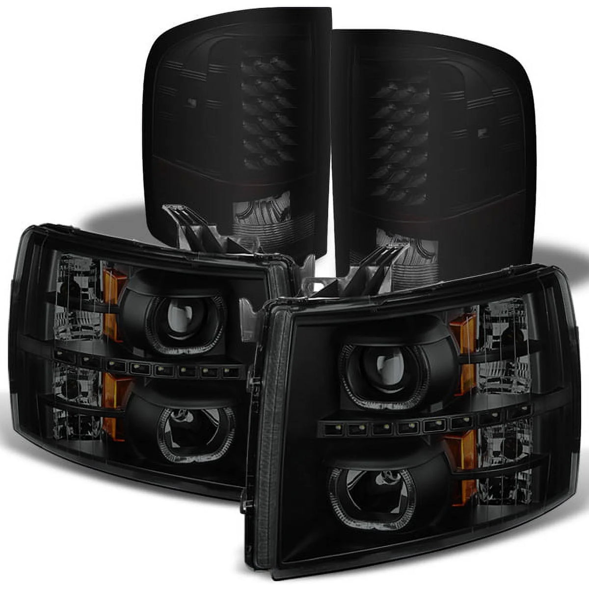 Black Smoked LED Projector Headlights and Tail Light G408860
