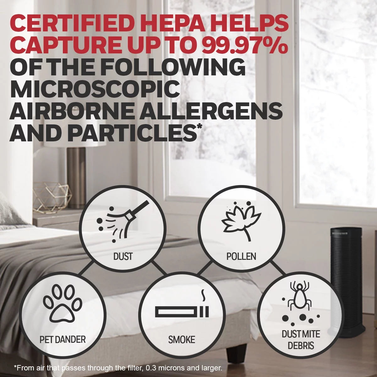 Air Purifier HEPA Filter 170 sq ft G9710