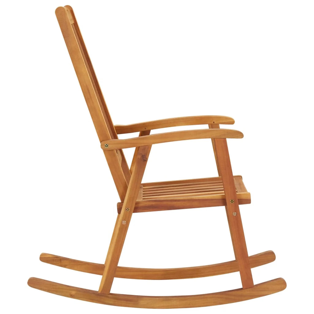 Green Cushioned Acacia Wood Rocking Chair M163