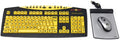 Large Print Yellow Wireless Keyboard with Optical Mouse and USB Wired Magic Pad Pack of 2 E832