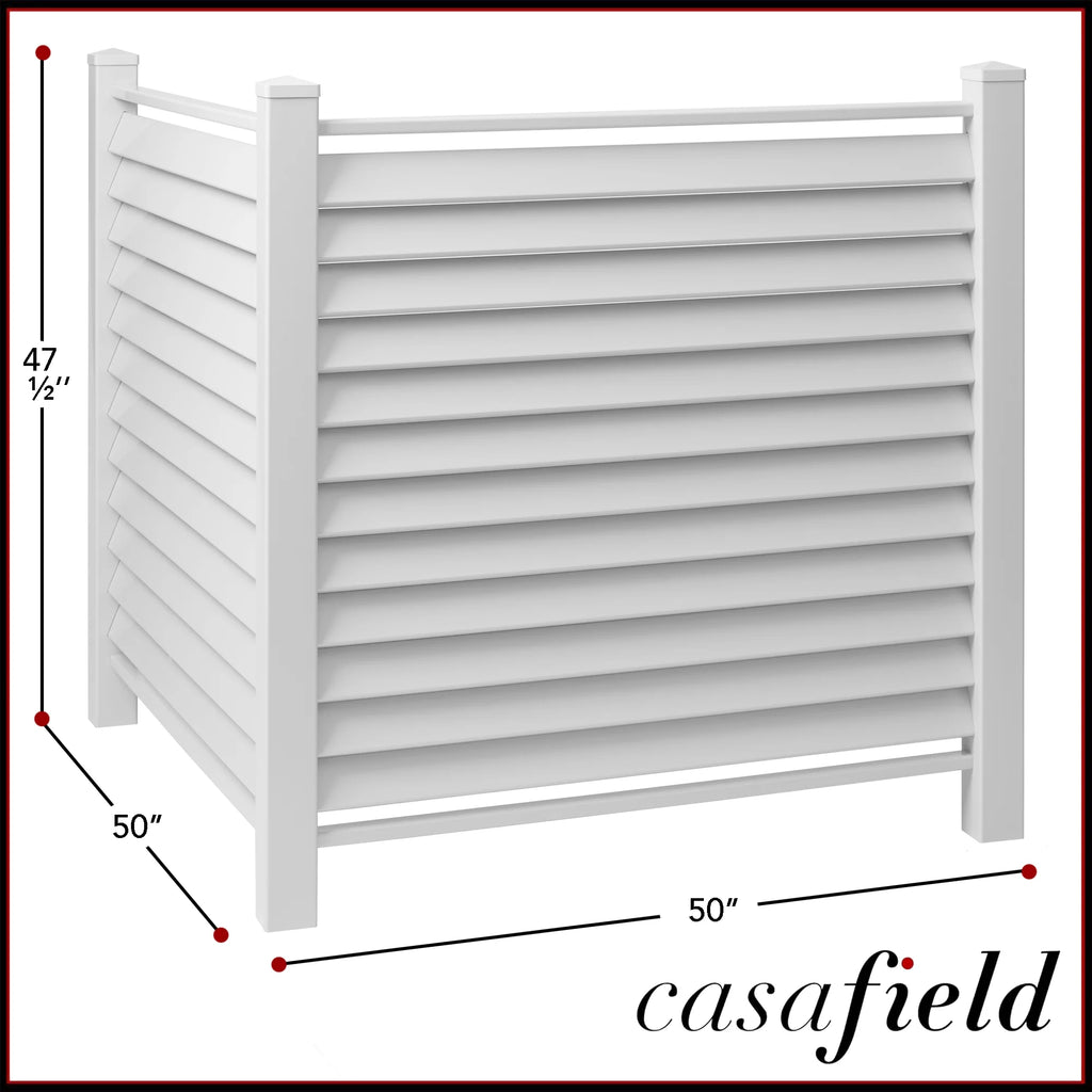 White 48" x 48" Louvered Privacy Screen W460087