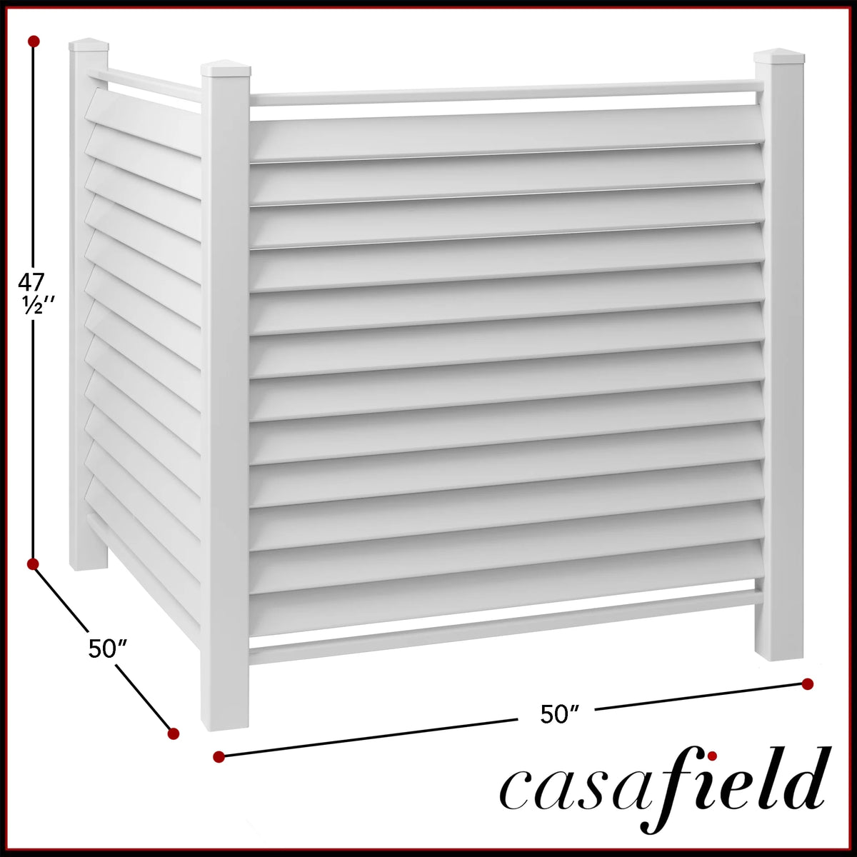 White 48" x 48" Louvered Privacy Screen W460087