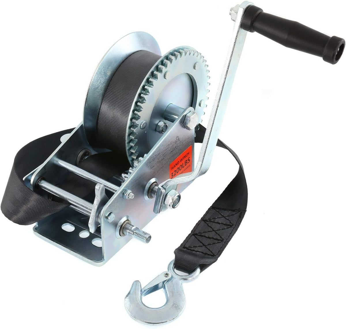 Heavy Duty Hand Winch with 26FT Strap and Hook, Pack of 2 Y5999