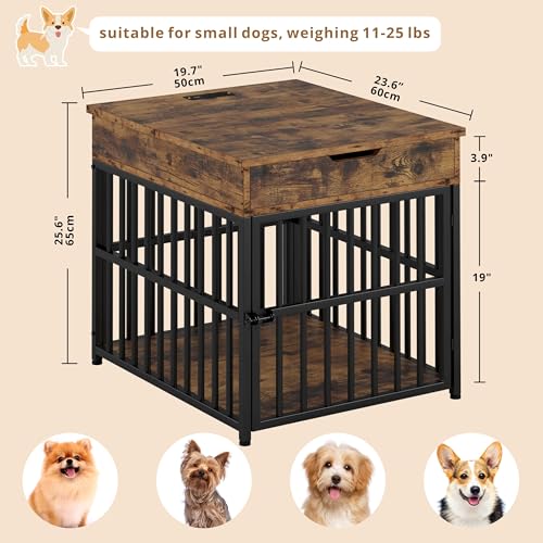 Wooden Dog Crate Furniture with Flip Top Drawer S39223