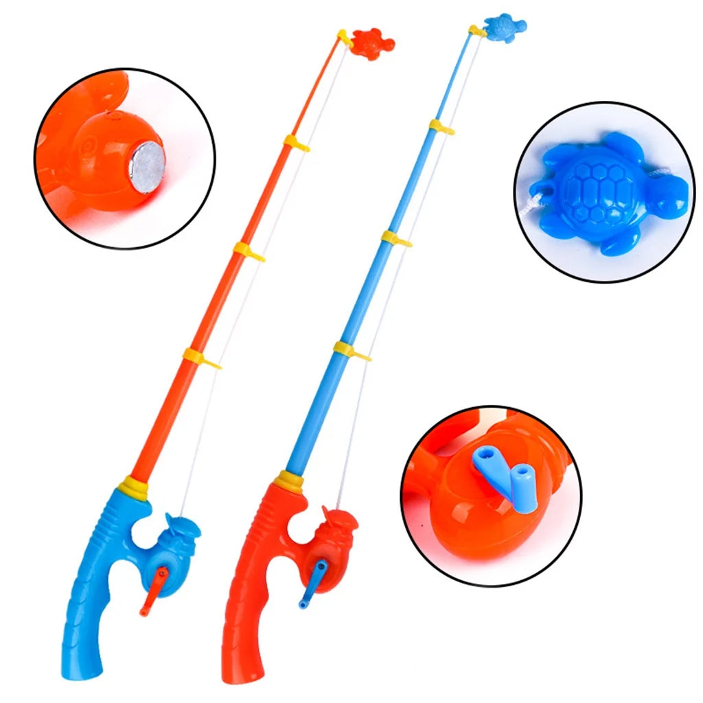 6 Pieces Kids Fishing Rod Toy Magnetic Fishing Game V18819