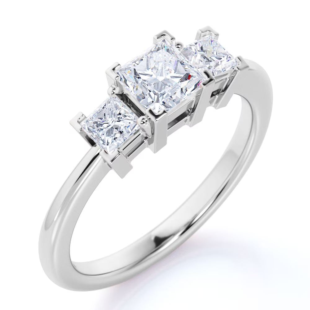 10K White Gold Princess Cut Diamond Engagement Ring L175182