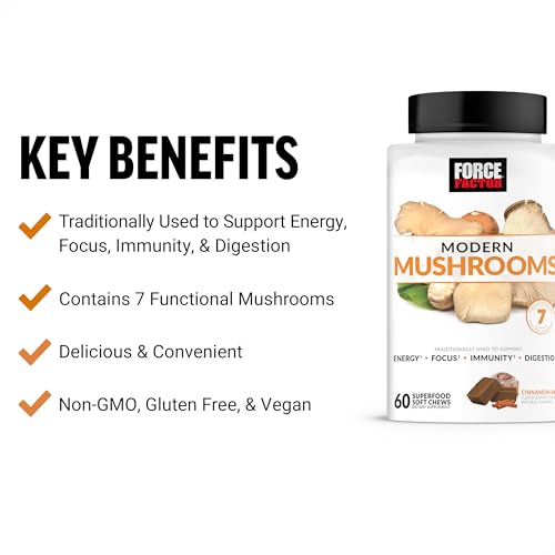 Mushroom Supplement with Lions Mane, Turkey Tail, & Cordyceps, 90 Vegetable Capsules V8228
