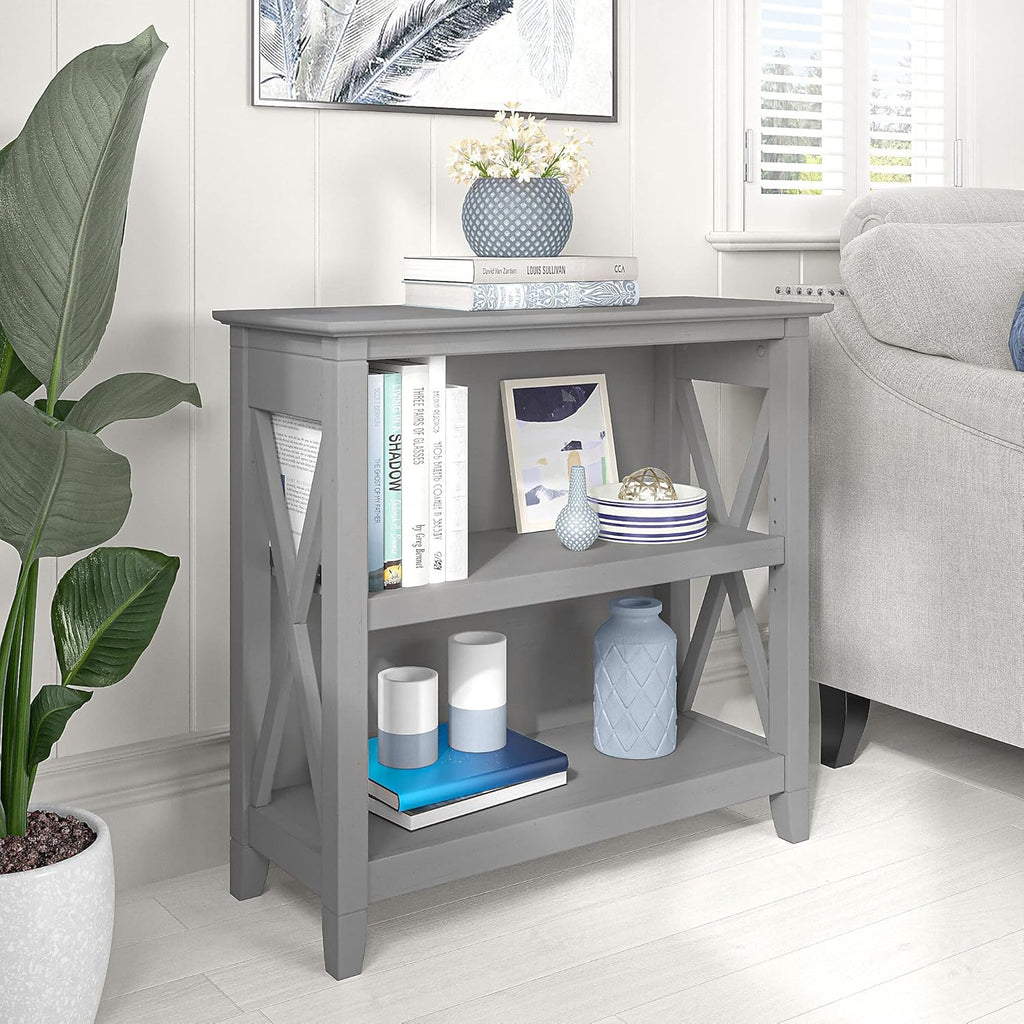 2 Shelf Bookcase in Cape Cod Gray H307