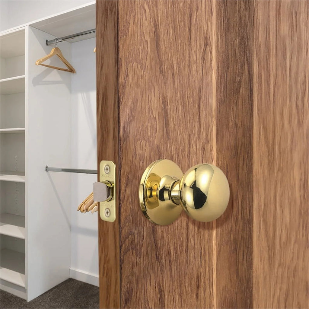 Passage Door Knob Polished Brass V738