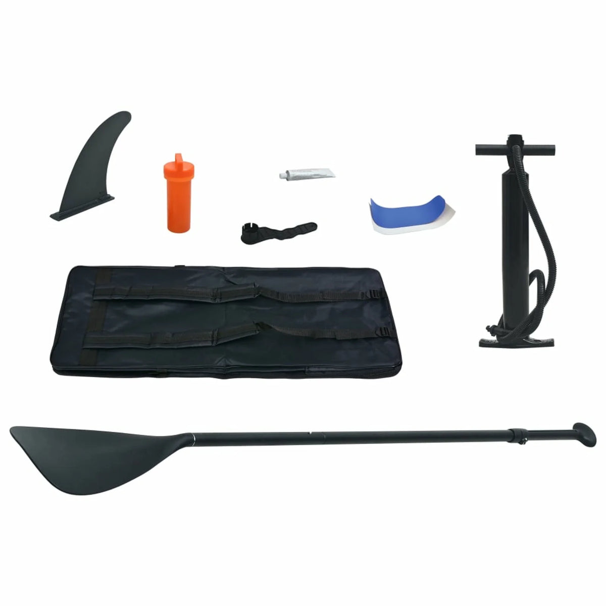 Inflatable Paddle Board Set with Oar, Fin, Hand Pump, Repair Kit and Carrying Bag H66639