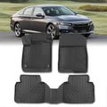 3-Piece All Weather Rubber Floor Mats Liner Black Front & Rear A145