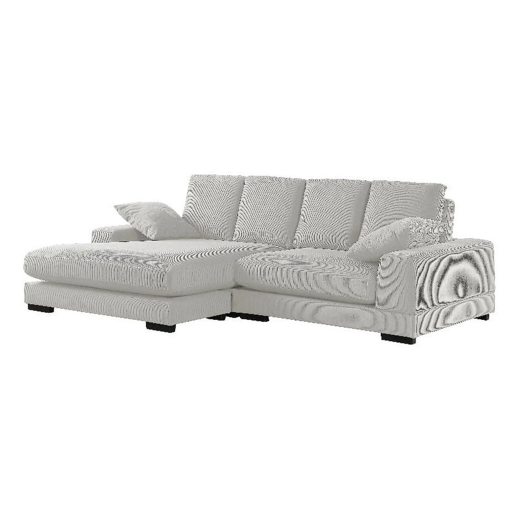 Cream Corduroy Convertible Sofa R4167