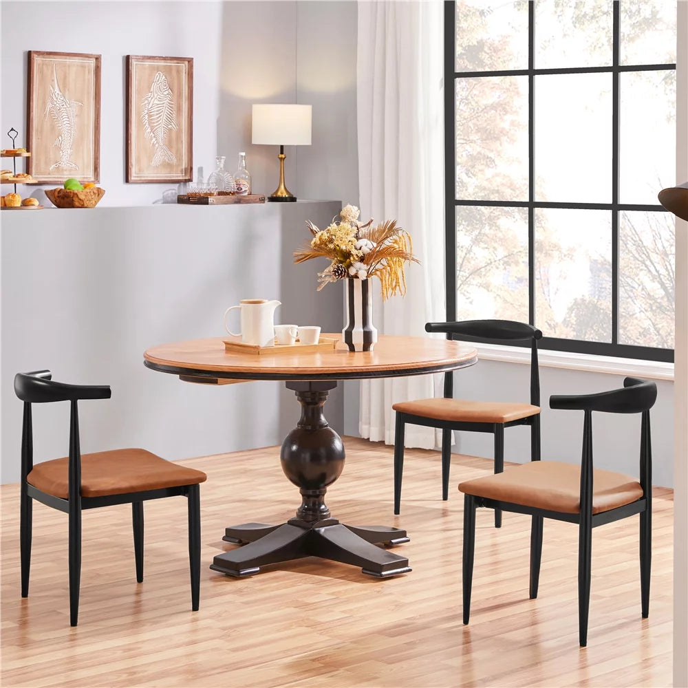 Set of 2 Brown PU Leather Dining Chairs U89589