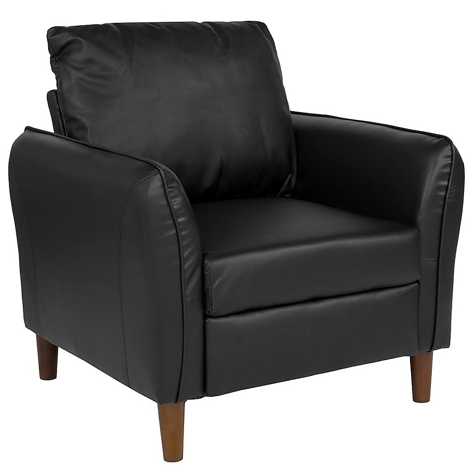 Black Faux Leather Upholstered Chair S6414