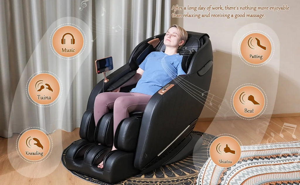Black Zero Gravity Full Body Massage Chair with Heat B8665