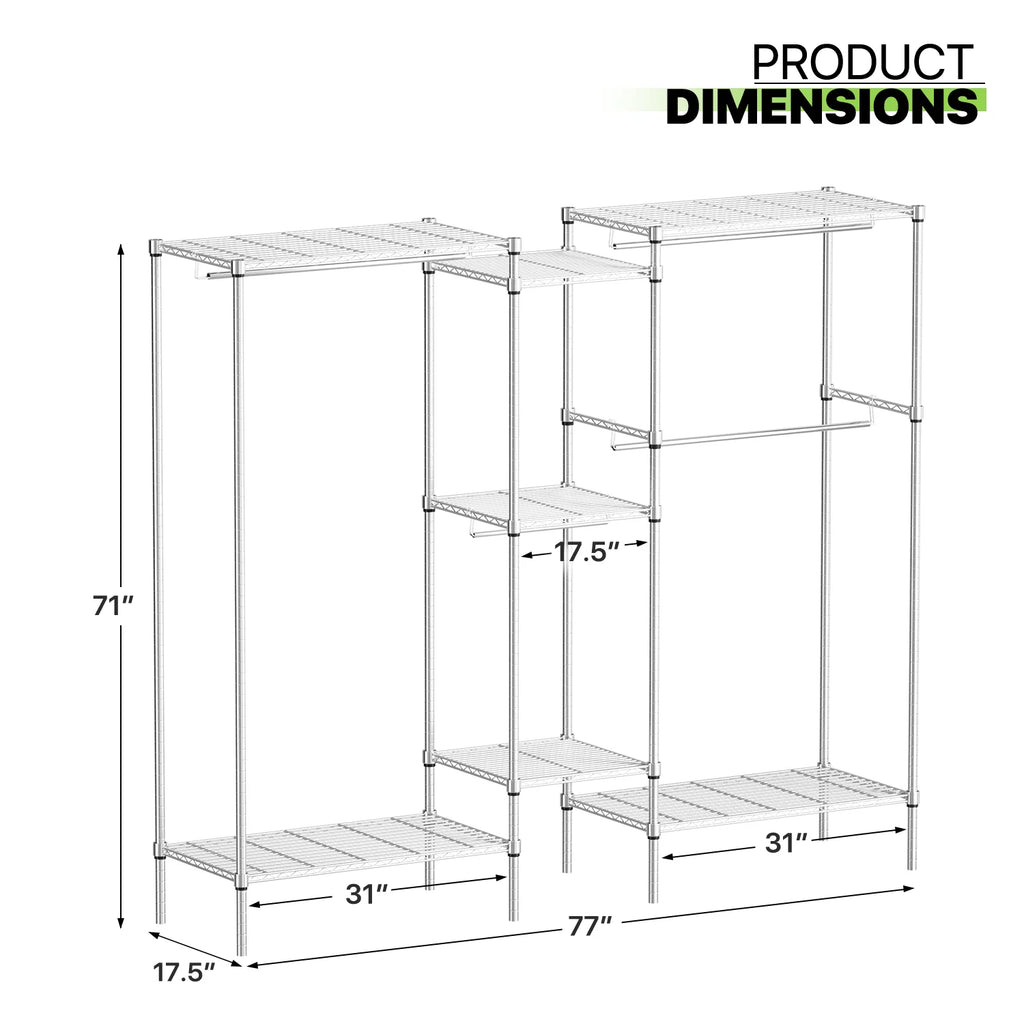 Carbon Steel Heavy Duty Garment Rack S328
