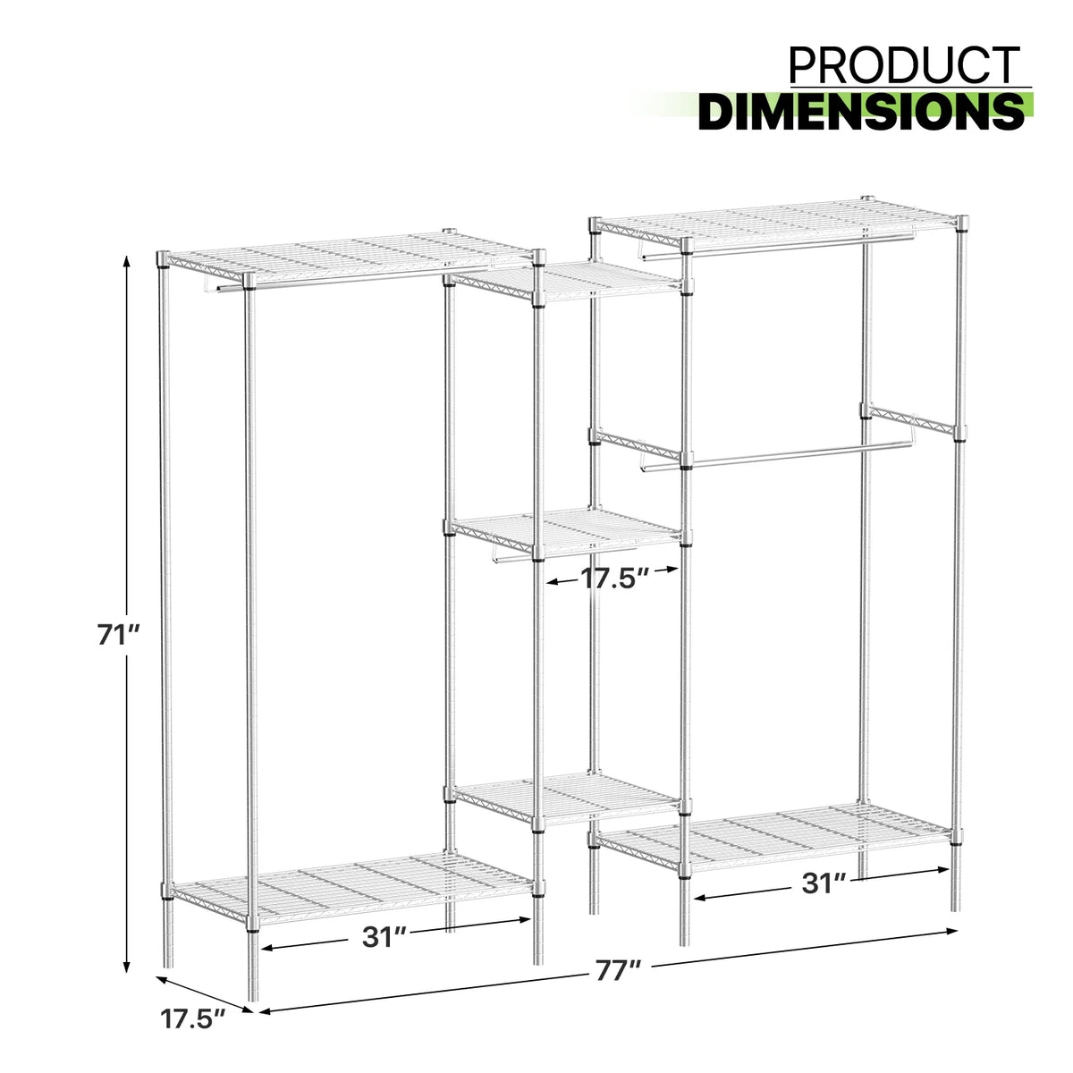 Carbon Steel Heavy Duty Garment Rack S328