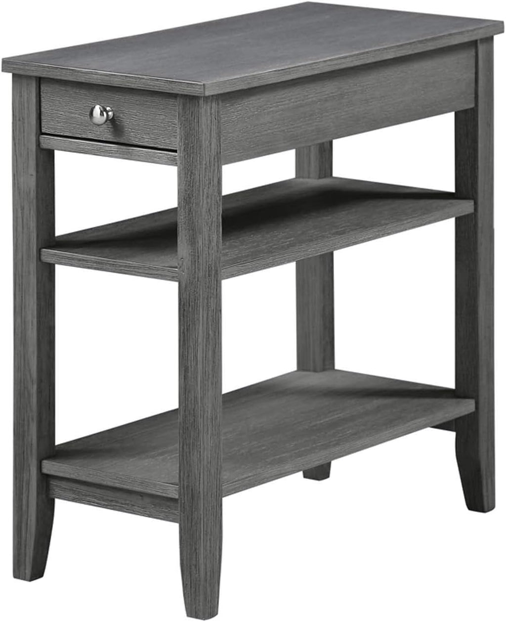Black 1 Drawer End Table with Shelves P37795