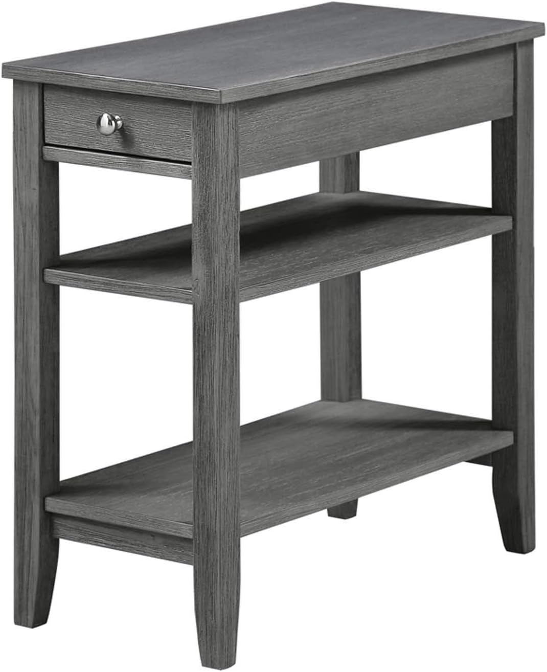Black 1 Drawer End Table with Shelves P37795