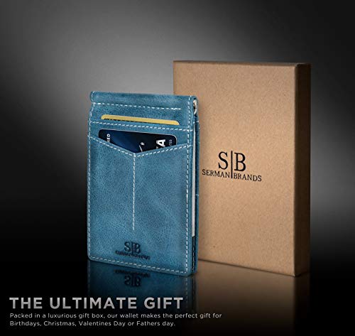 RFID Blocking Genuine Leather Slim Bifold Wallet P1041