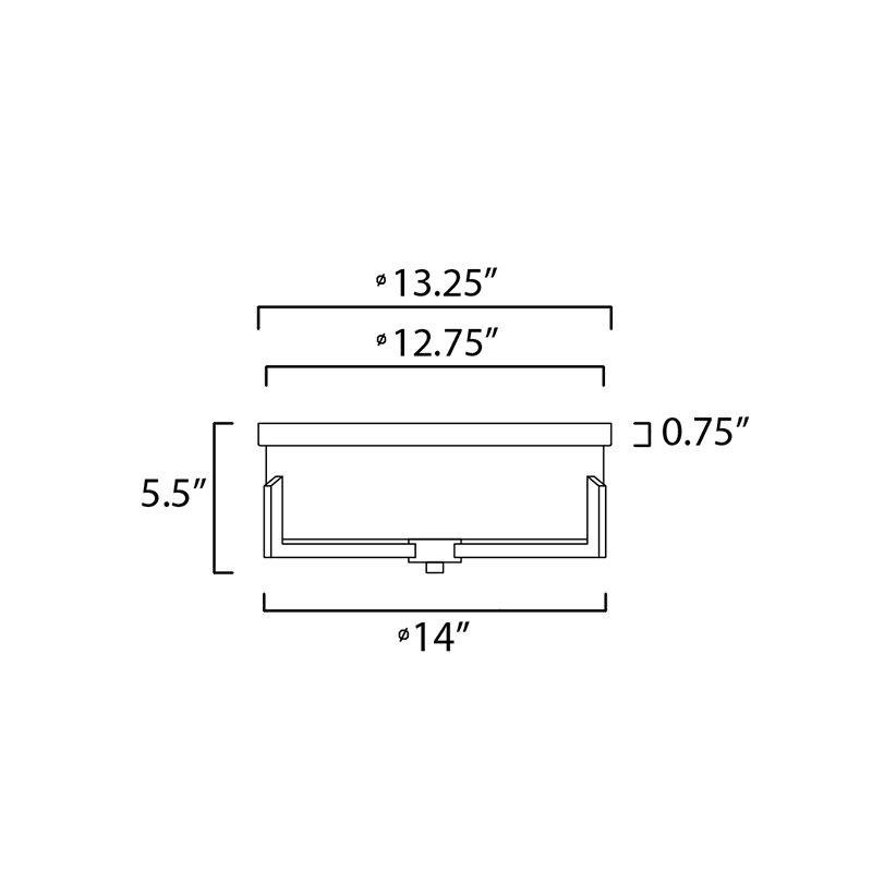 Satin Brass 3-Light Flush Mount S940