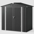 Dark Gray Metal Garden Shed W717170