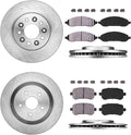 Premium OE 5 Lug Rotors + Brake Pads + Clips V17842