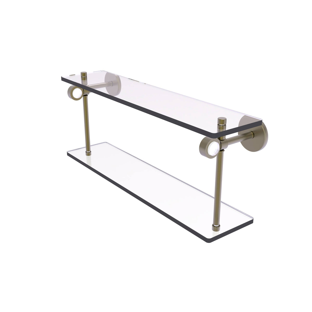 22 in. Two Tiered Glass Shelf Matte Gray P60688